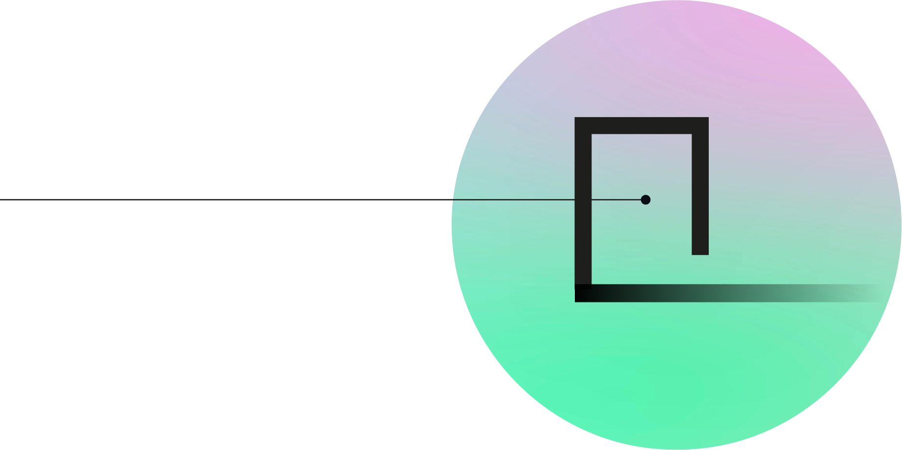 Stylized door icon on gradient background